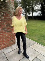 Butter Yellow Cosy Diamond Knit Sofia